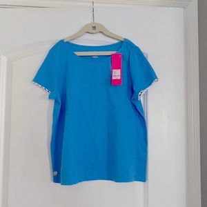 Lilly Pulitzer Jessica top. Nwt Zanzibar blue